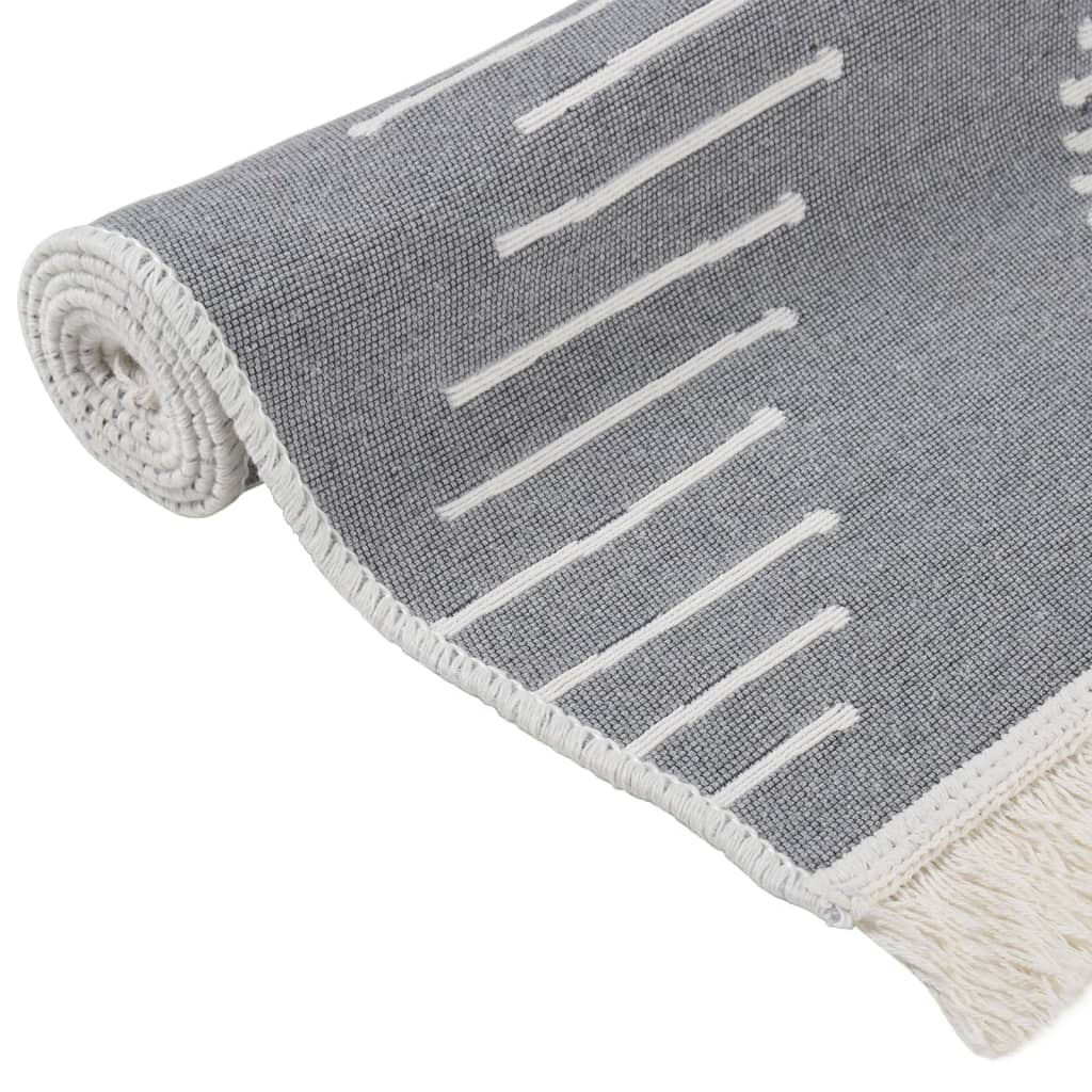 Tappeto Grigio Scuro 100x300 cm in Cotone