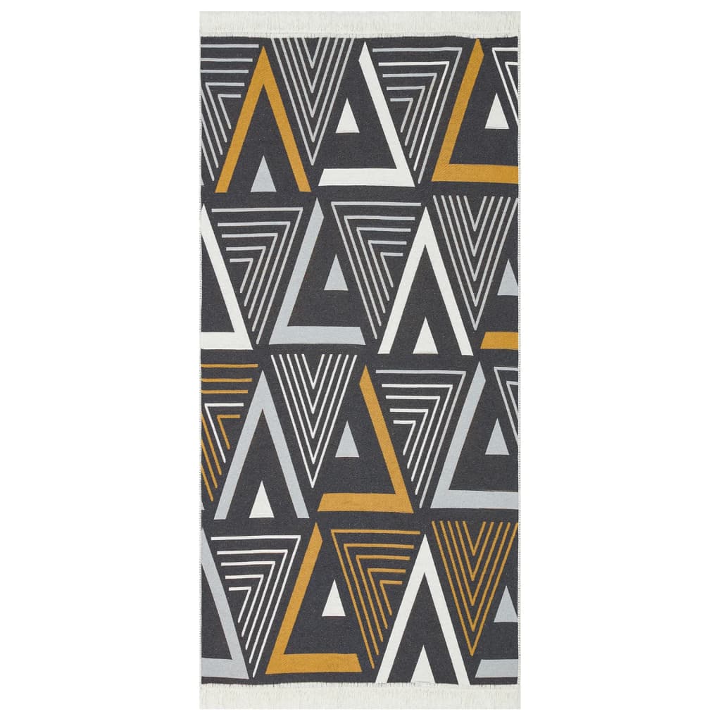 Tappeto Giallo e Grigio 100x200 cm in Cotone