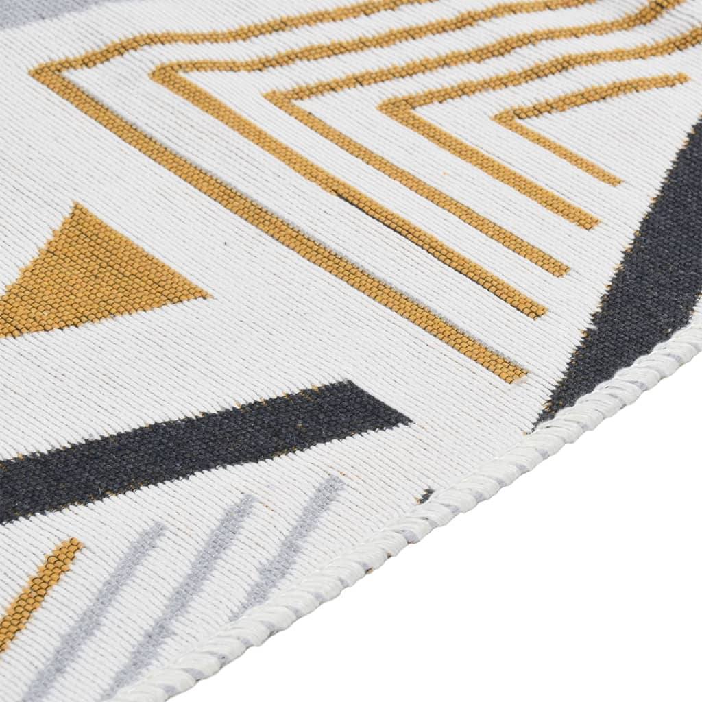 Tappeto Giallo e Grigio 120x180 cm in Cotone