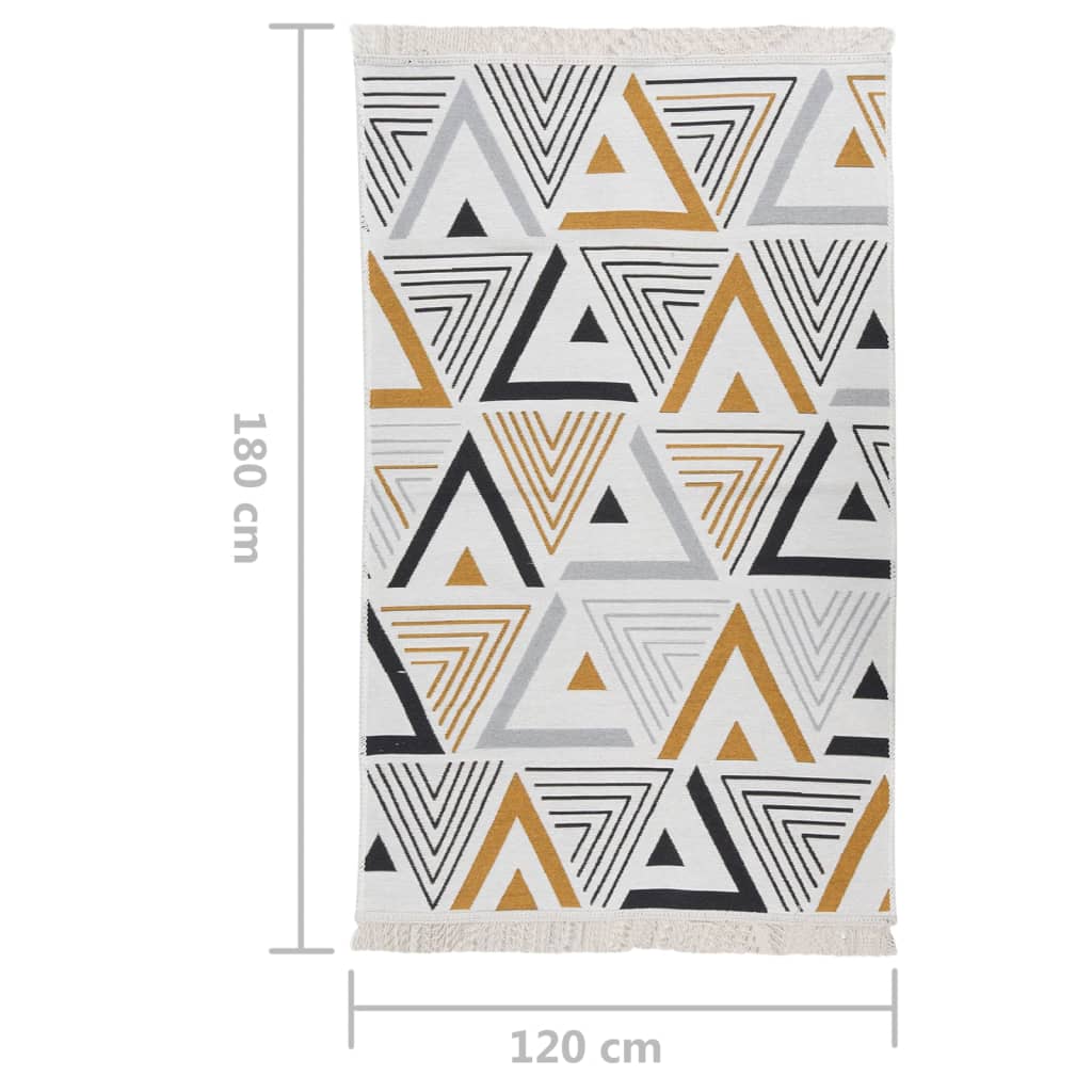 Tappeto Giallo e Grigio 120x180 cm in Cotone