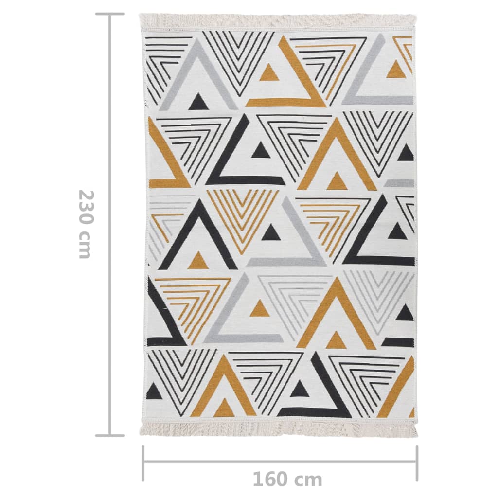 Tappeto Giallo e Grigio 160x230 cm in Cotone