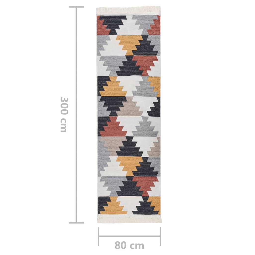 Tappeto Multicolore 80x300 cm in Cotone