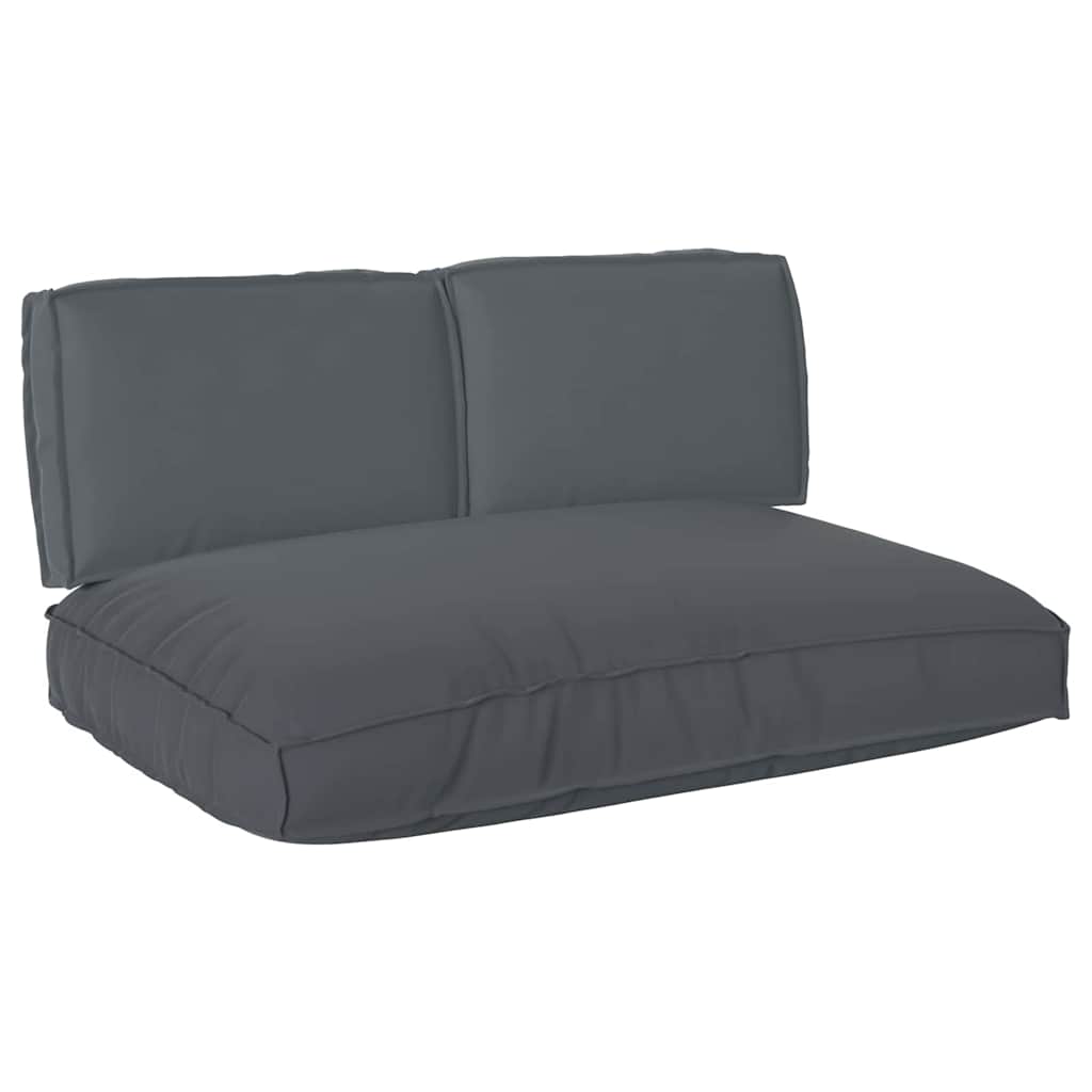 Set di Cuscini Tessuto Oxford Antracite 120 x 80 x 52 cm
