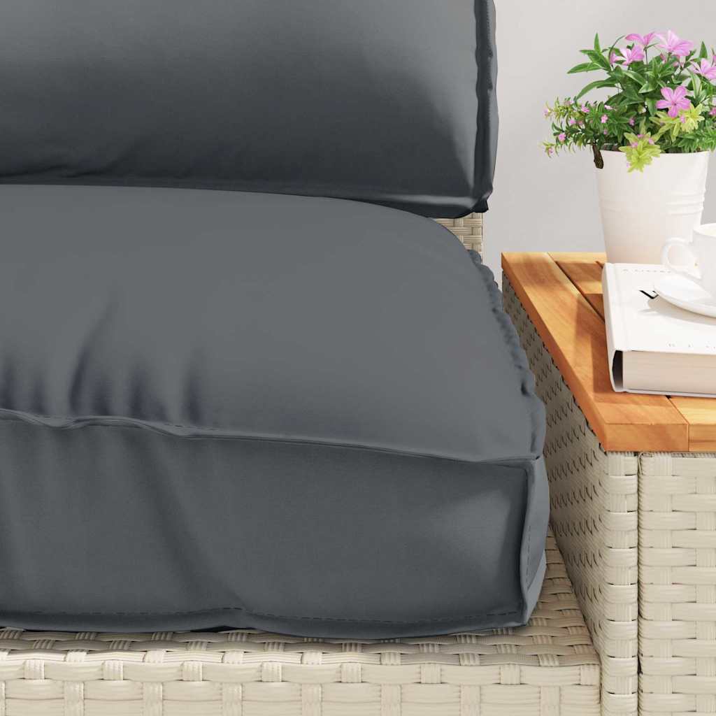 Set di Cuscini Tessuto Oxford Antracite 120 x 80 x 52 cm