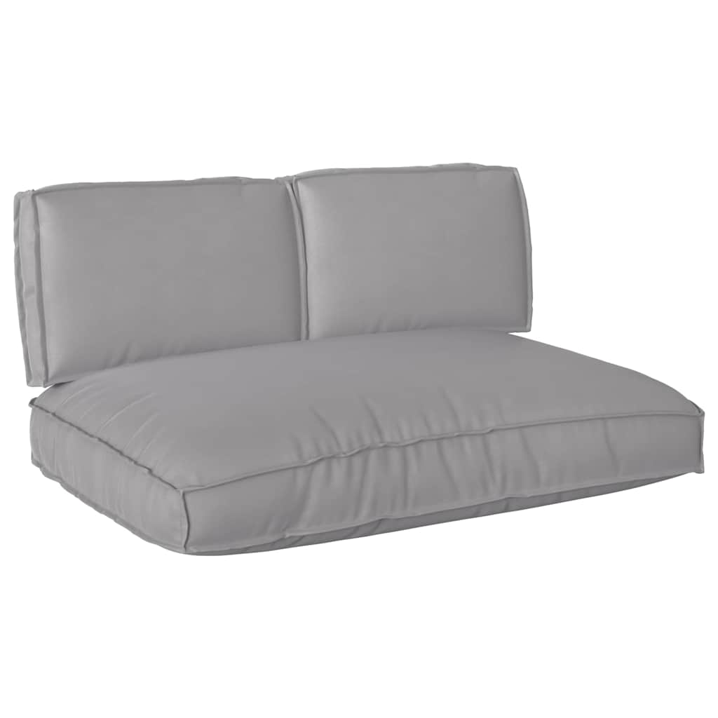Set di Cuscini Tessuto Oxford Grigio 120 x 80 x 52 cm