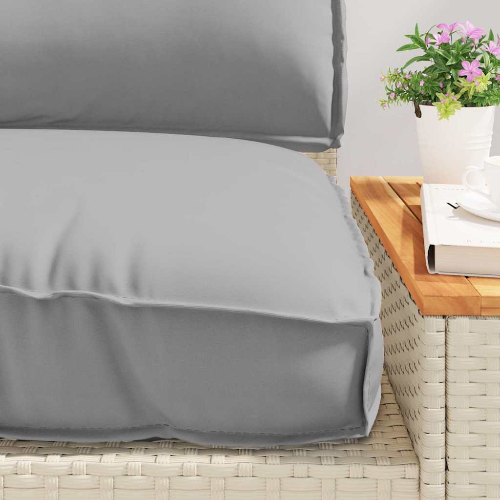 Set di Cuscini Tessuto Oxford Grigio 120 x 80 x 52 cm