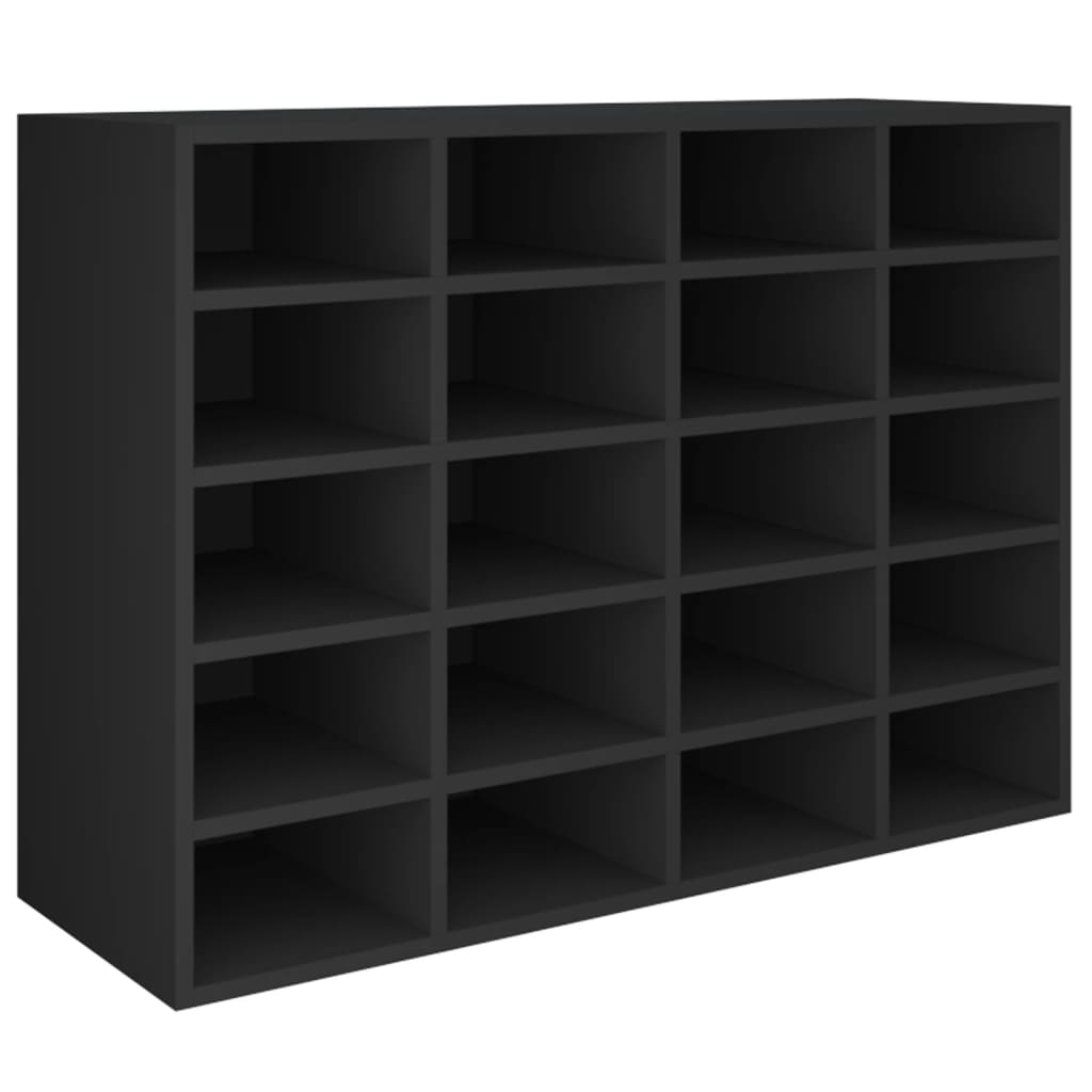 Scarpiera in Legno Multistrato 92x30x67,5 cm Nera
