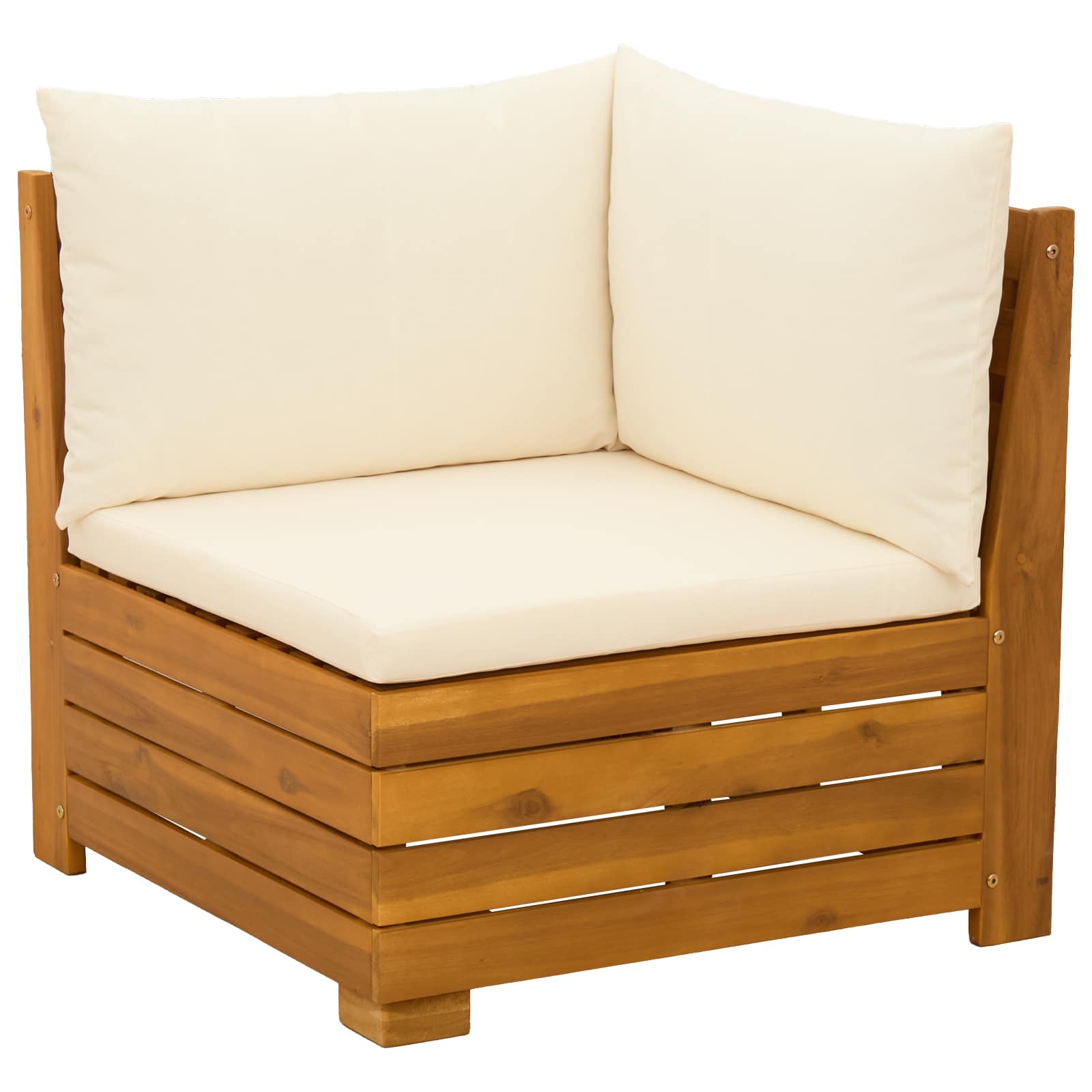 4 pz Set di divani da esterno Legno di Acacia Massello Marrone