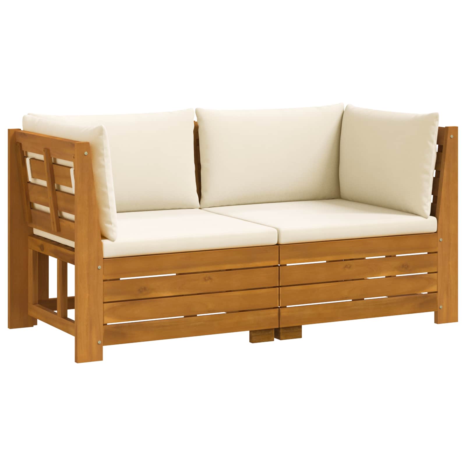 2 pz Set di divani da esterno Legno di Acacia Massello Marrone