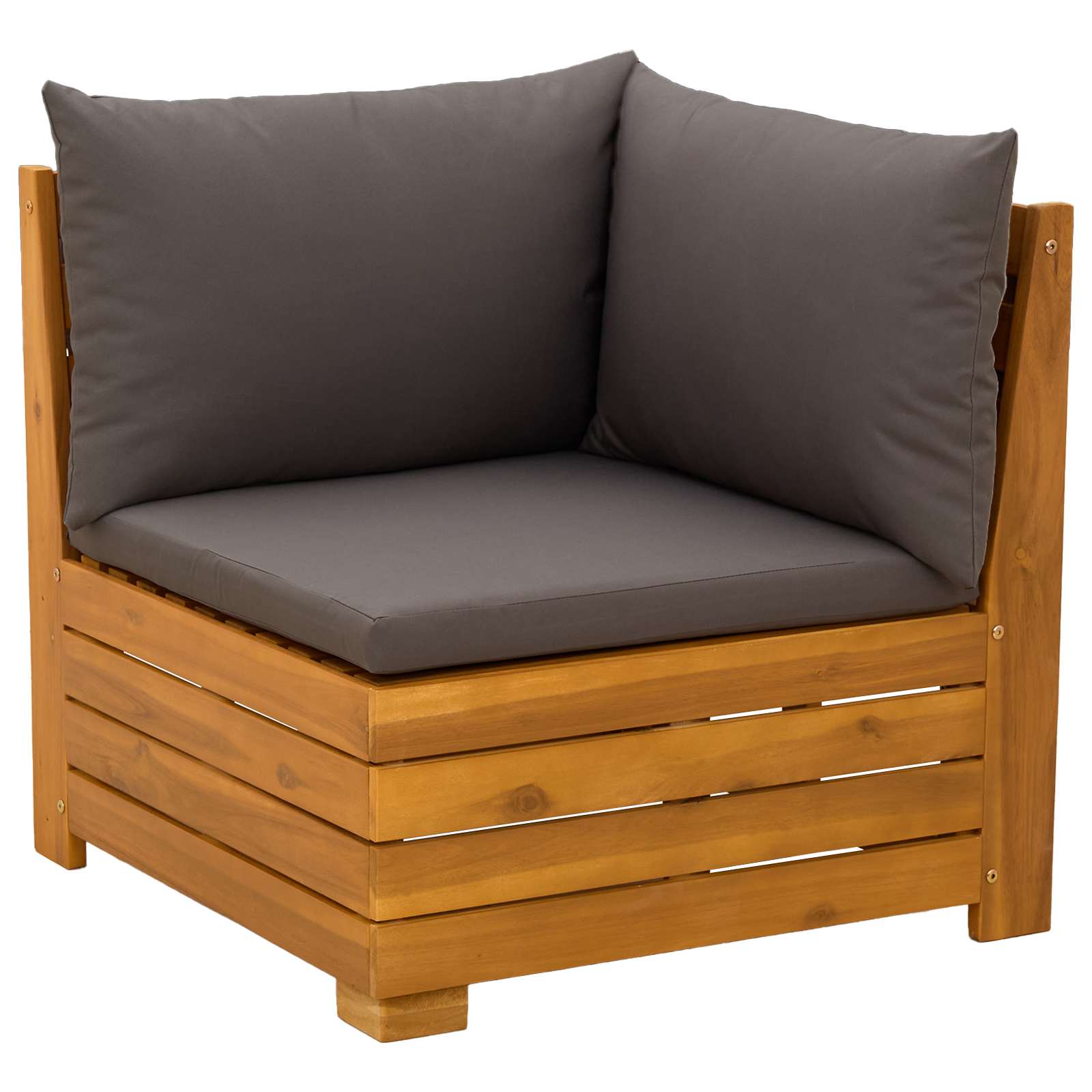 4 pz Set di divani da esterno Legno di Acacia Massello Marrone
