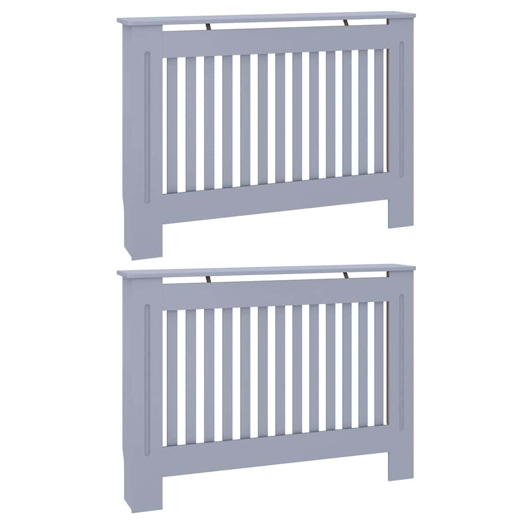Copertura per radiatori 2 pz Grigio 112 x 19 x 81,5 cm