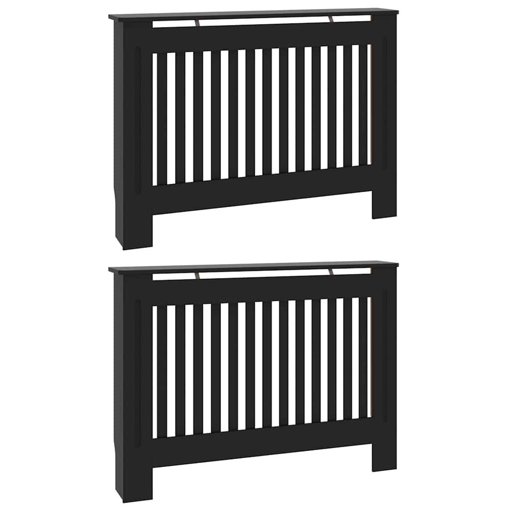 Copertura per radiatori 2 pz Nero 112 x 19 x 81,5 cm