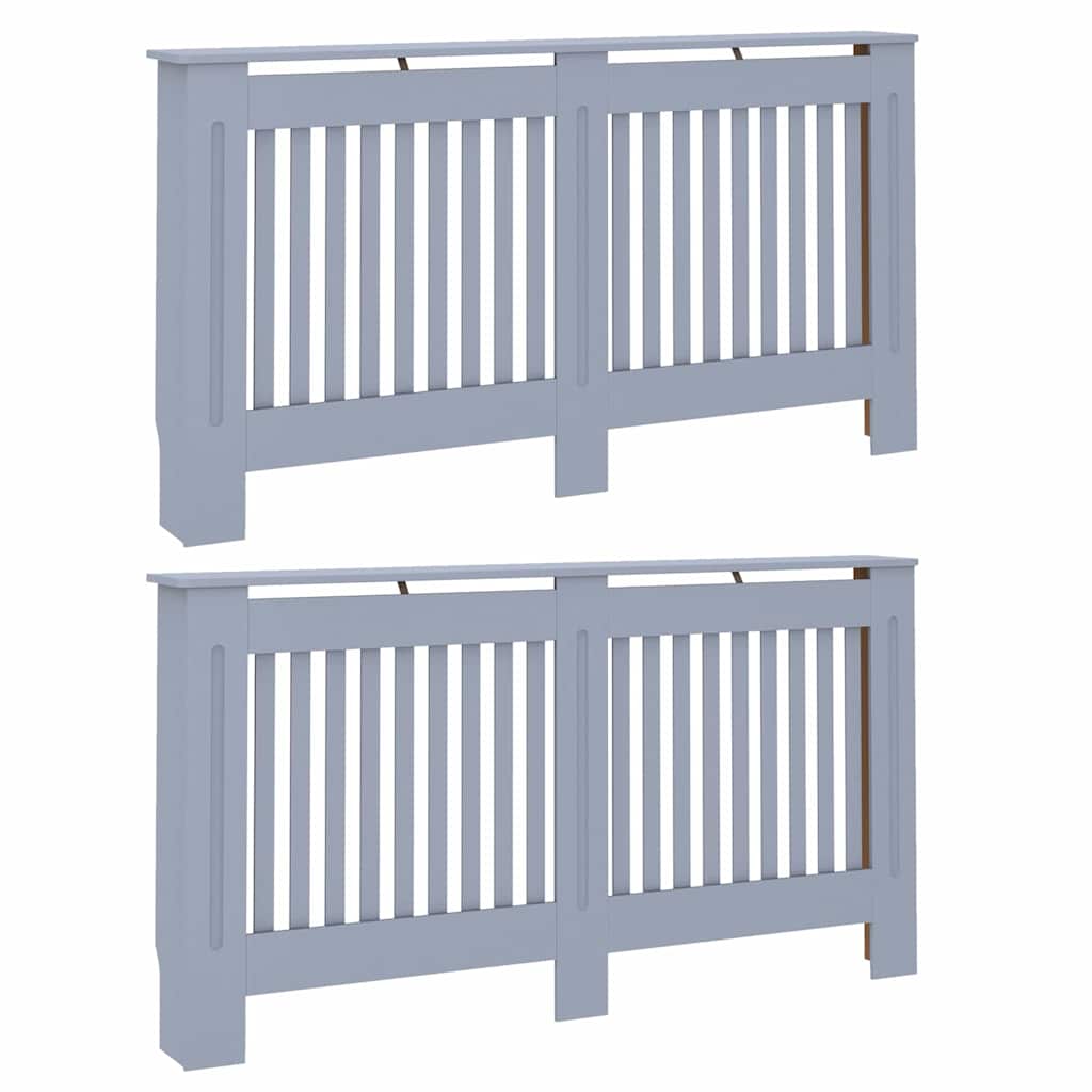 Copertura per radiatori 2 pz Grigio 152 x 19 x 81,5 cm