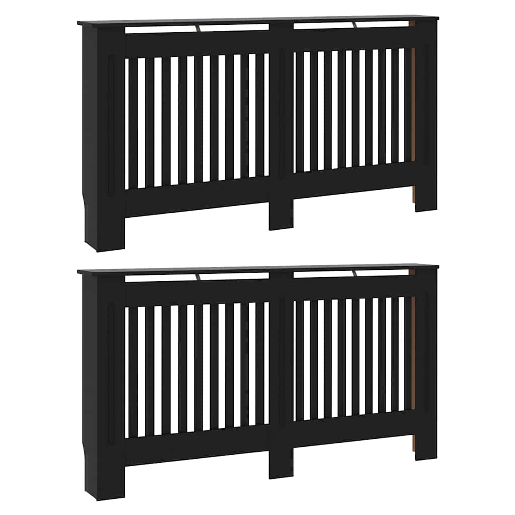 Copertura per radiatori 2 pz Nero 152 x 19 x 81,5 cm