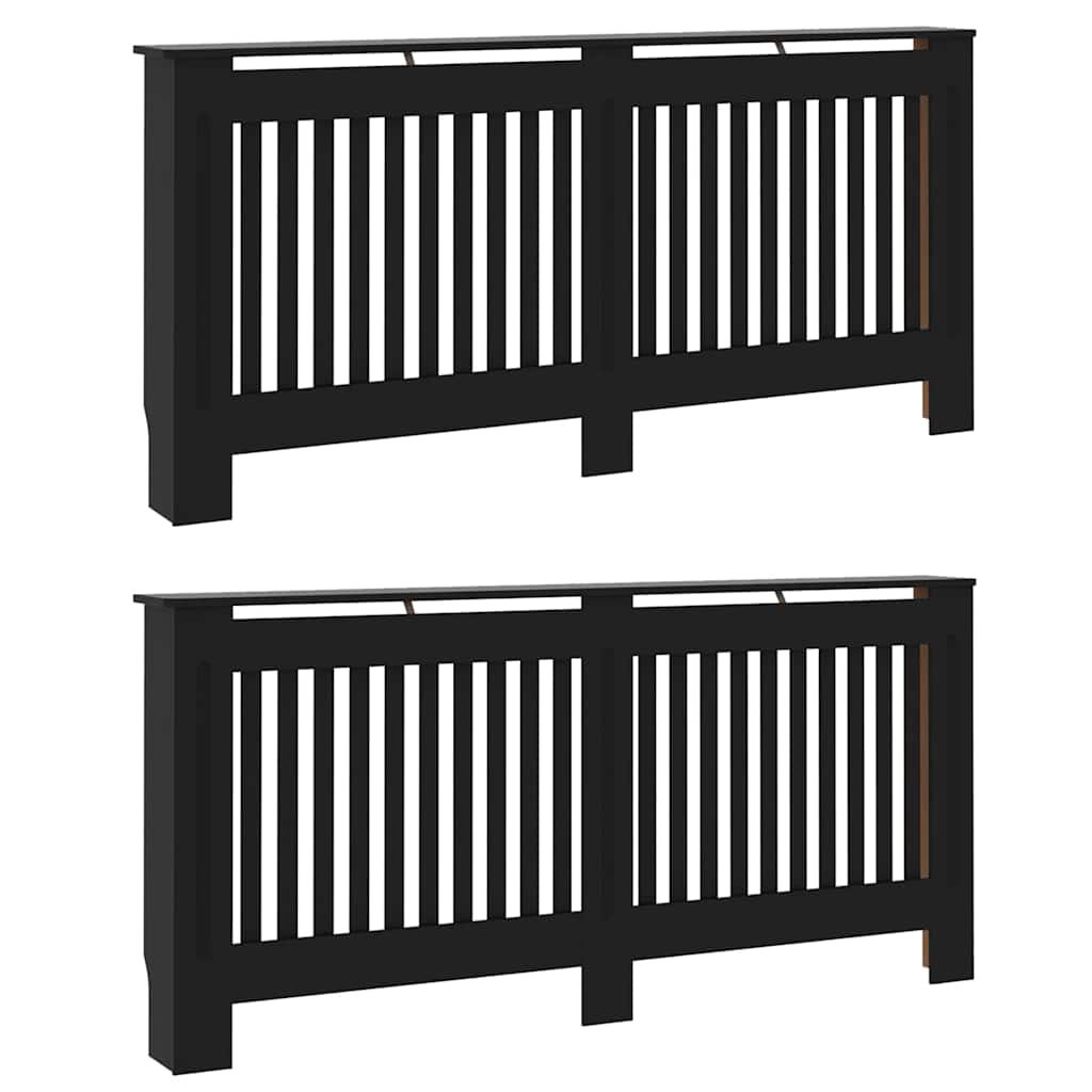 Copertura per radiatori 2 pz Nero 172 x 19 x 81,5 cm