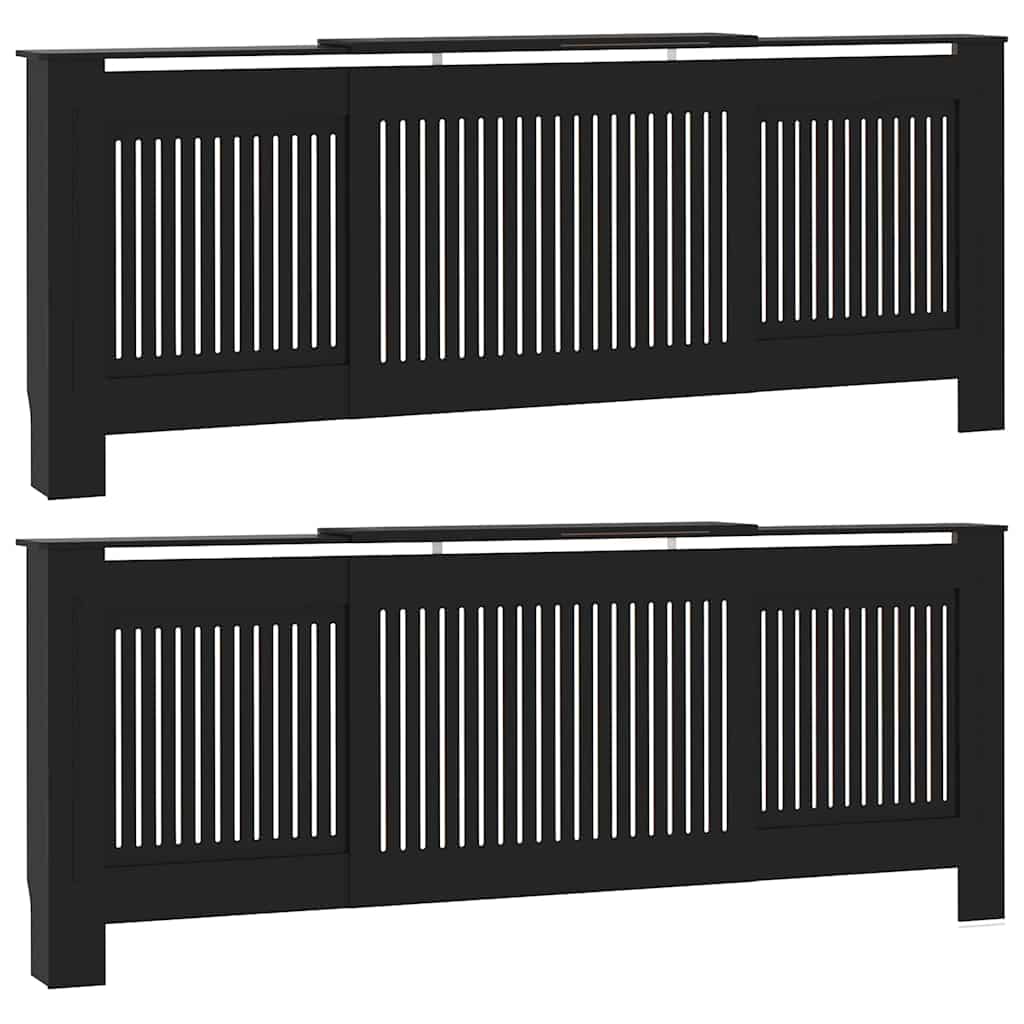 Copertura per radiatori 2 pz Nero 205 x 20,5 x 81,5cm