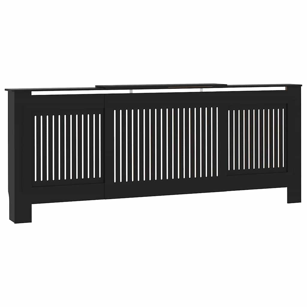 Copertura per radiatori 2 pz Nero 205 x 20,5 x 81,5cm