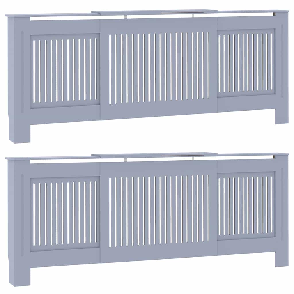Copertura per radiatori 2 pz Grigio 205 x 20,5 x 81,5cm