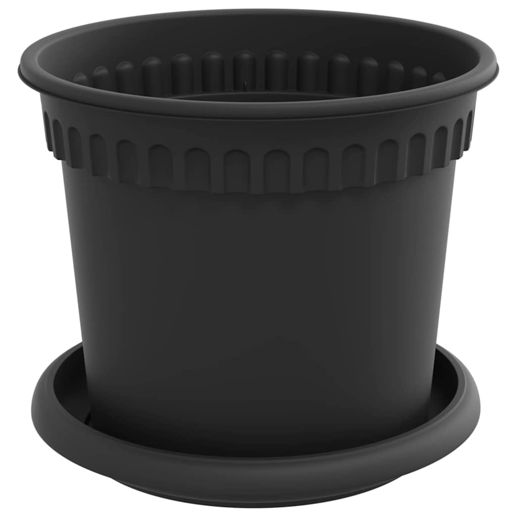 Vasi per Piante 6 pz Nero Plastica