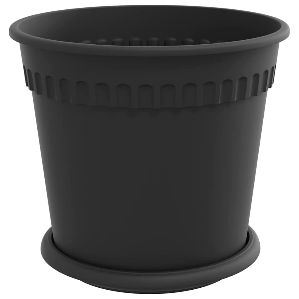 Vasi per Piante 6 pz Nero Plastica