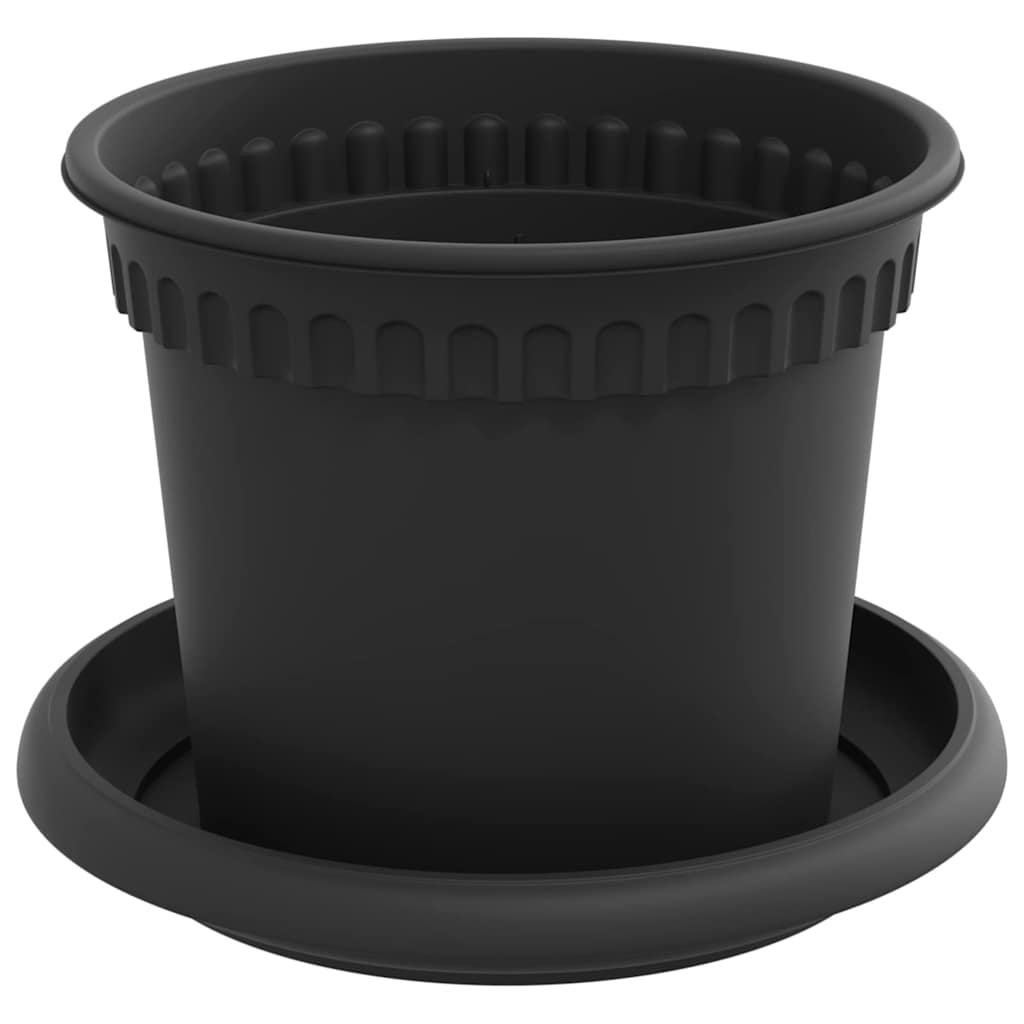 Vasi per Piante 24 pz Nero Plastica