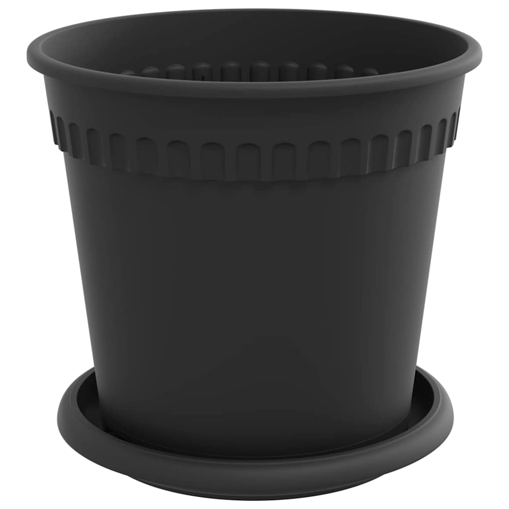 Vasi per Piante 24 pz Nero Plastica
