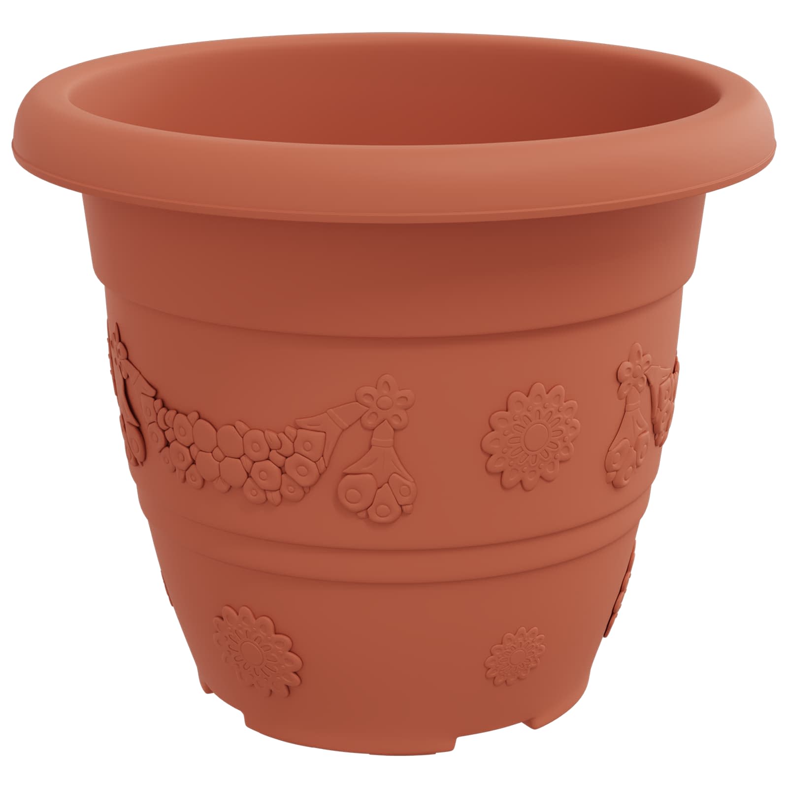 Vasi per Piante 6 pz Rosso Mattone Ø 26 x 21.5 cm Plastica