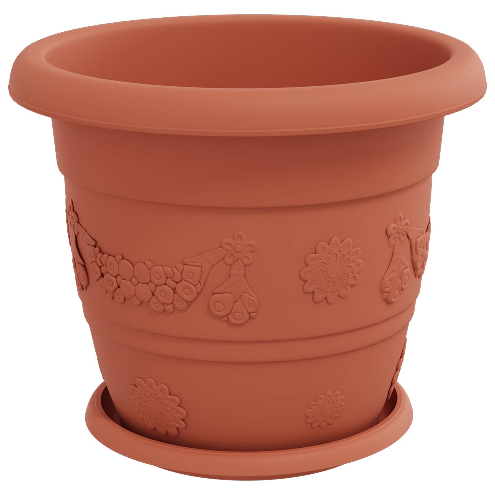 Vasi per Piante 6 pz Rosso Mattone Ø 30 x 25 cm Plastica