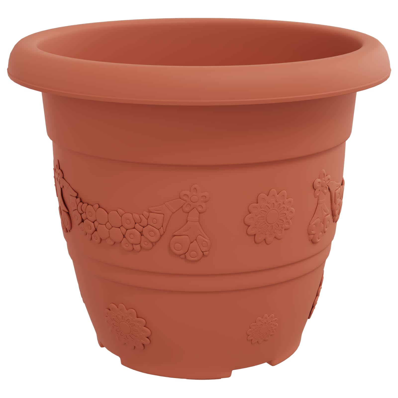 Vasi per Piante 6 pz Rosso Mattone Ø 30 x 25 cm Plastica