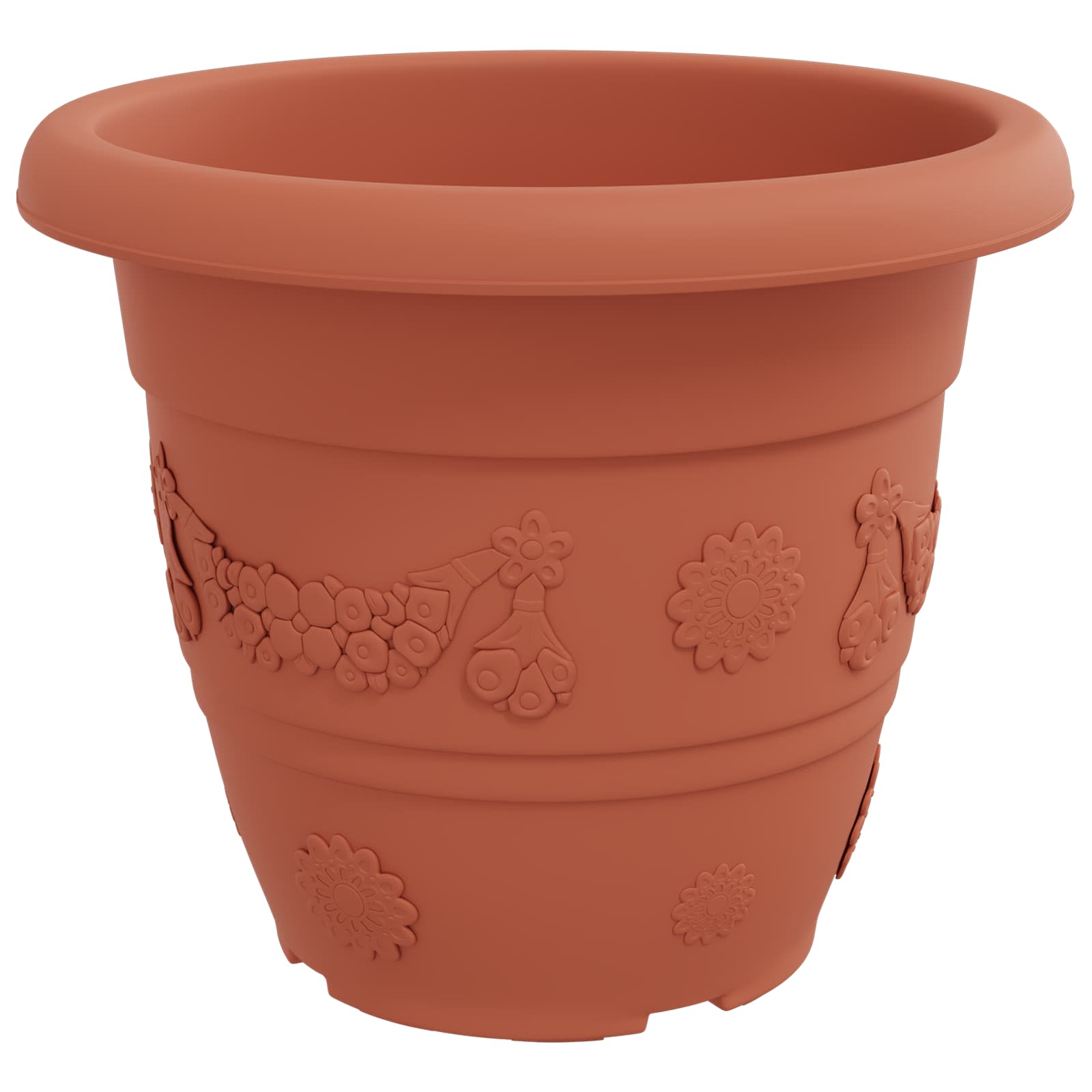 Vasi per Piante 6 pz Rosso Mattone Ø 39 x 32 cm Plastica
