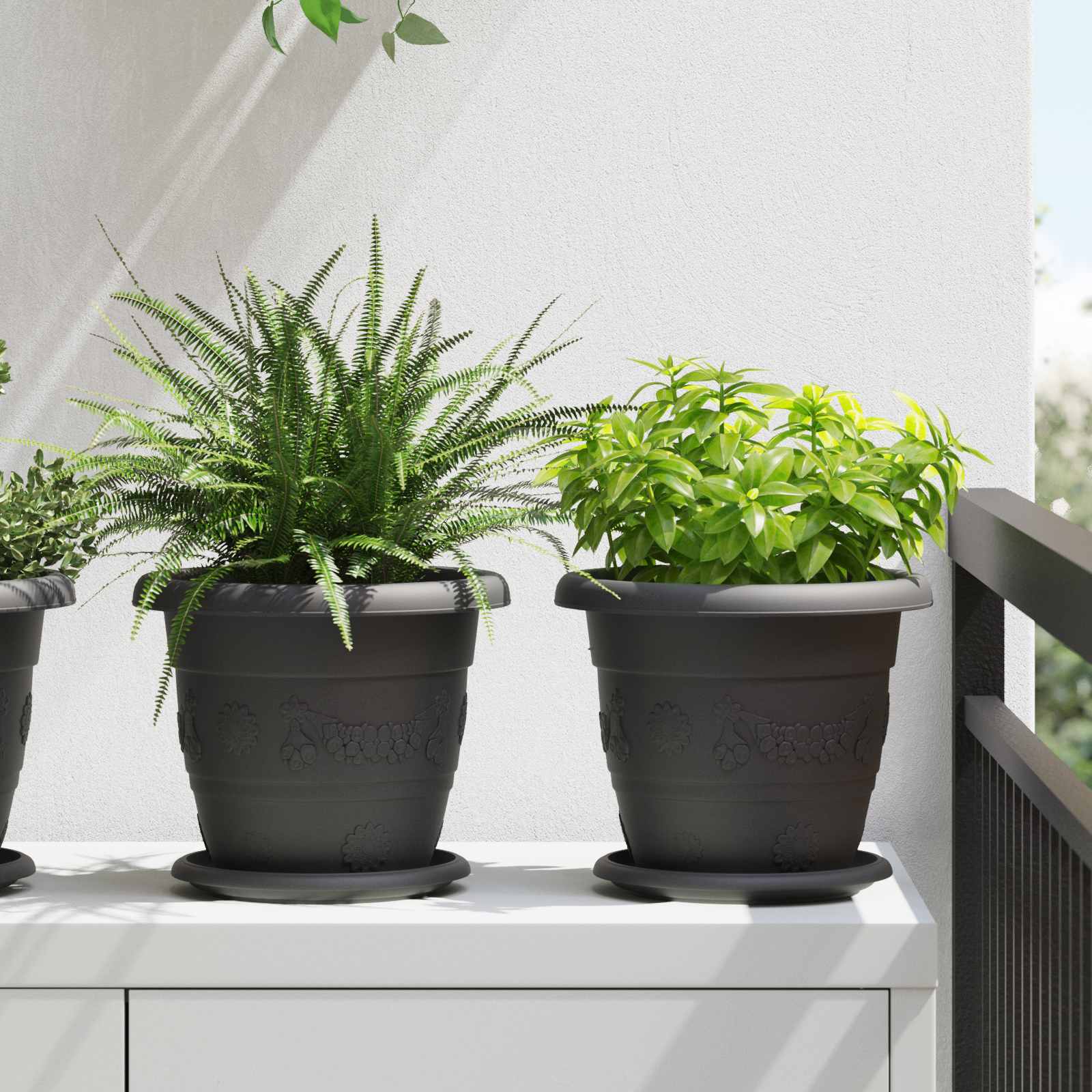 Vasi per Piante 6 pz Nero Ø 22 x 18 cm Plastica