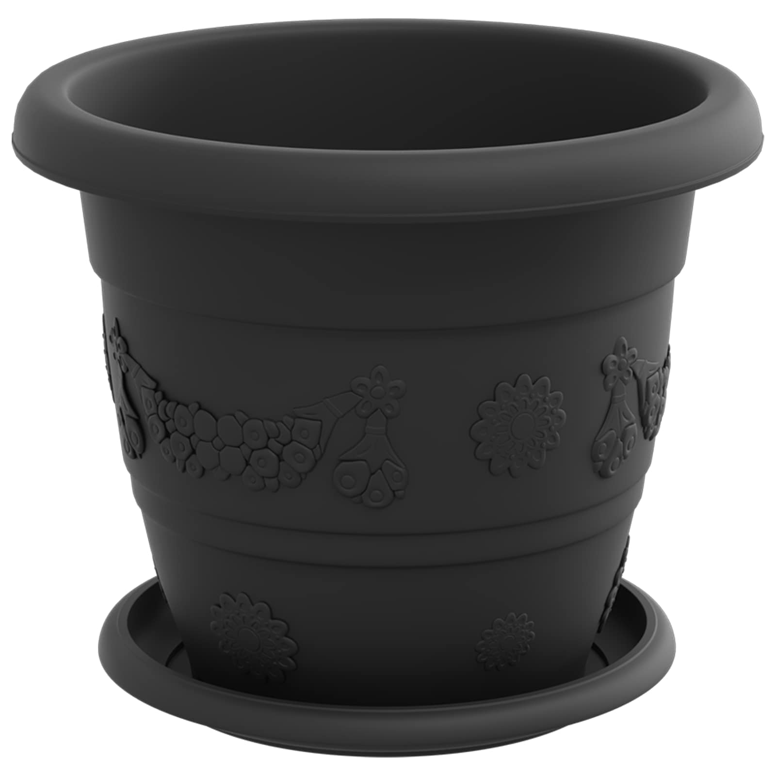 Vasi per Piante 6 pz Nero Ø 22 x 18 cm Plastica