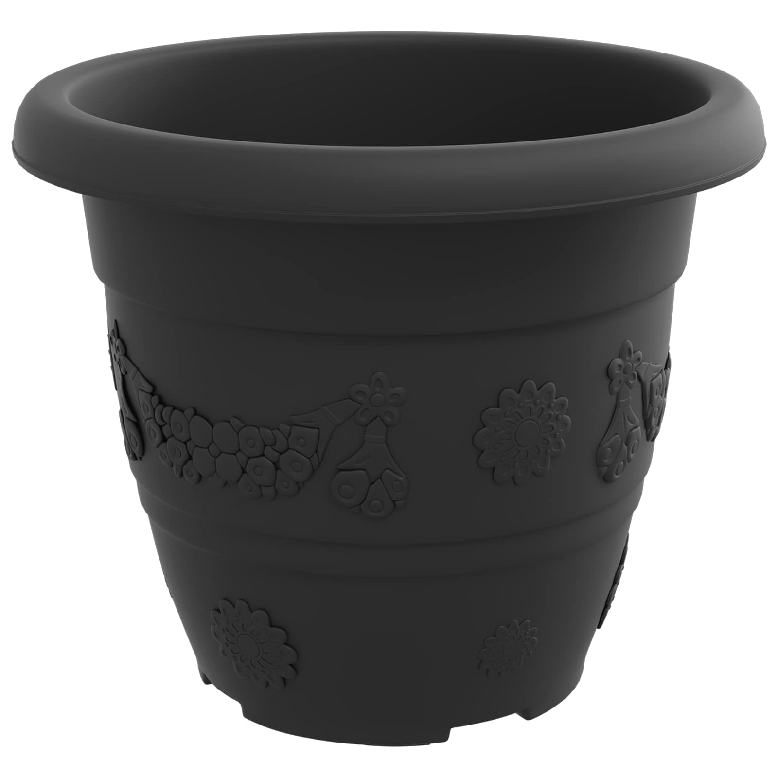 Vasi per Piante 6 pz Nero Ø 22 x 18 cm Plastica