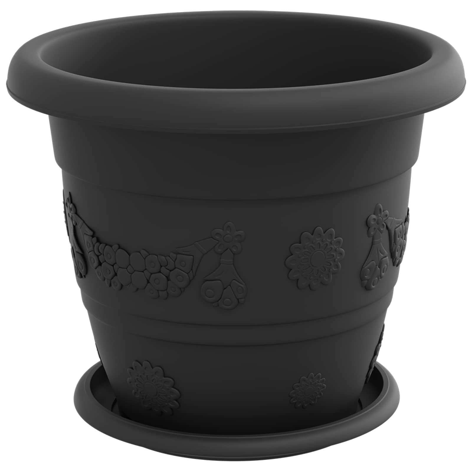 Vasi per Piante 6 pz Nero Ø 26 x 21.5 cm Plastica