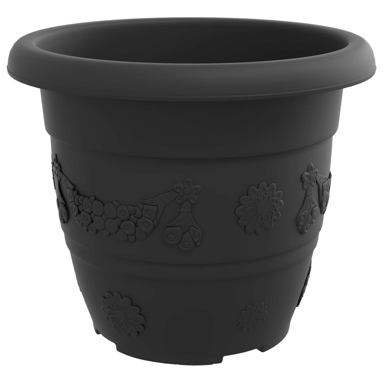 Vasi per Piante 6 pz Nero Ø 30 x 25 cm Plastica
