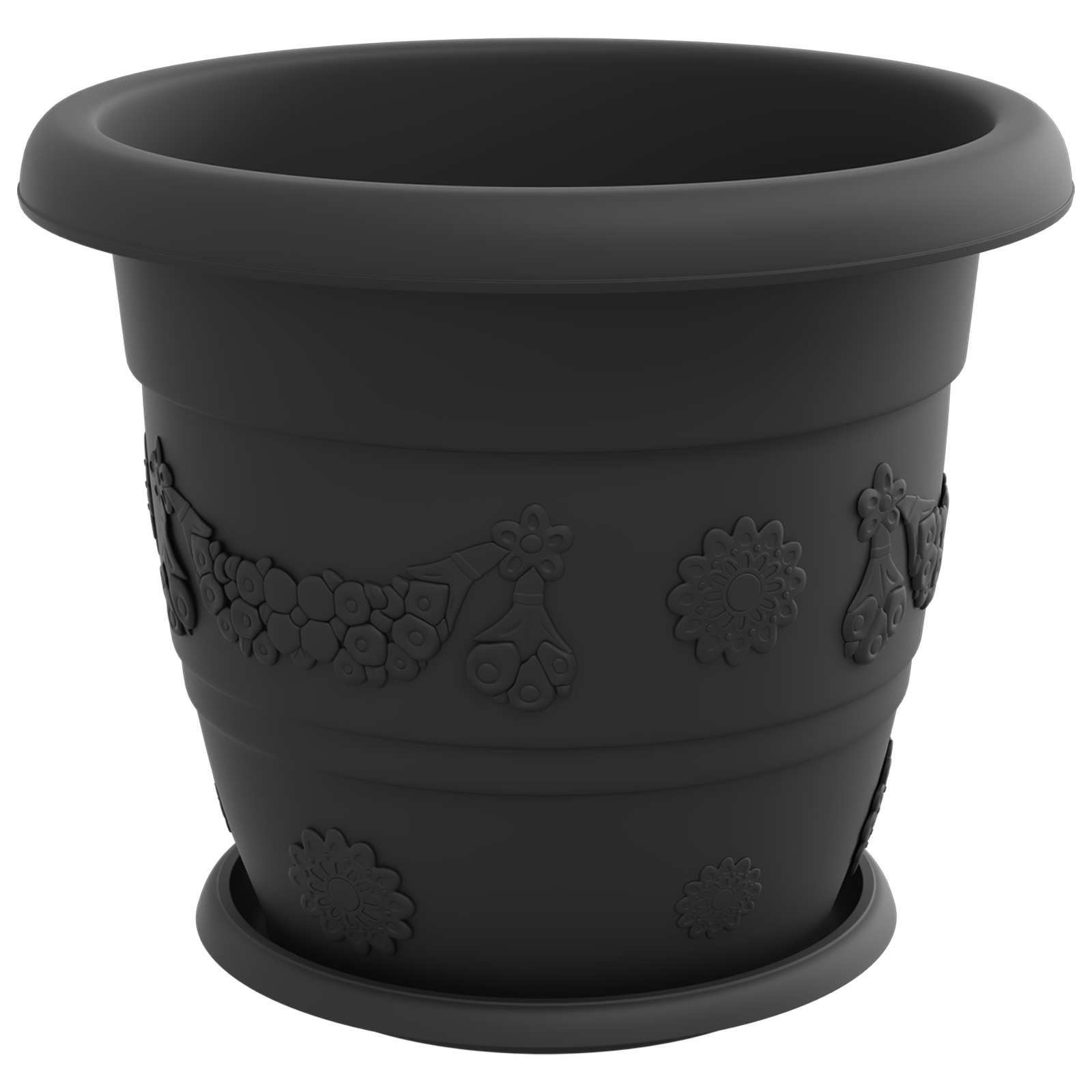 Vasi per Piante 6 pz Nero Ø 34 x 28 cm Plastica