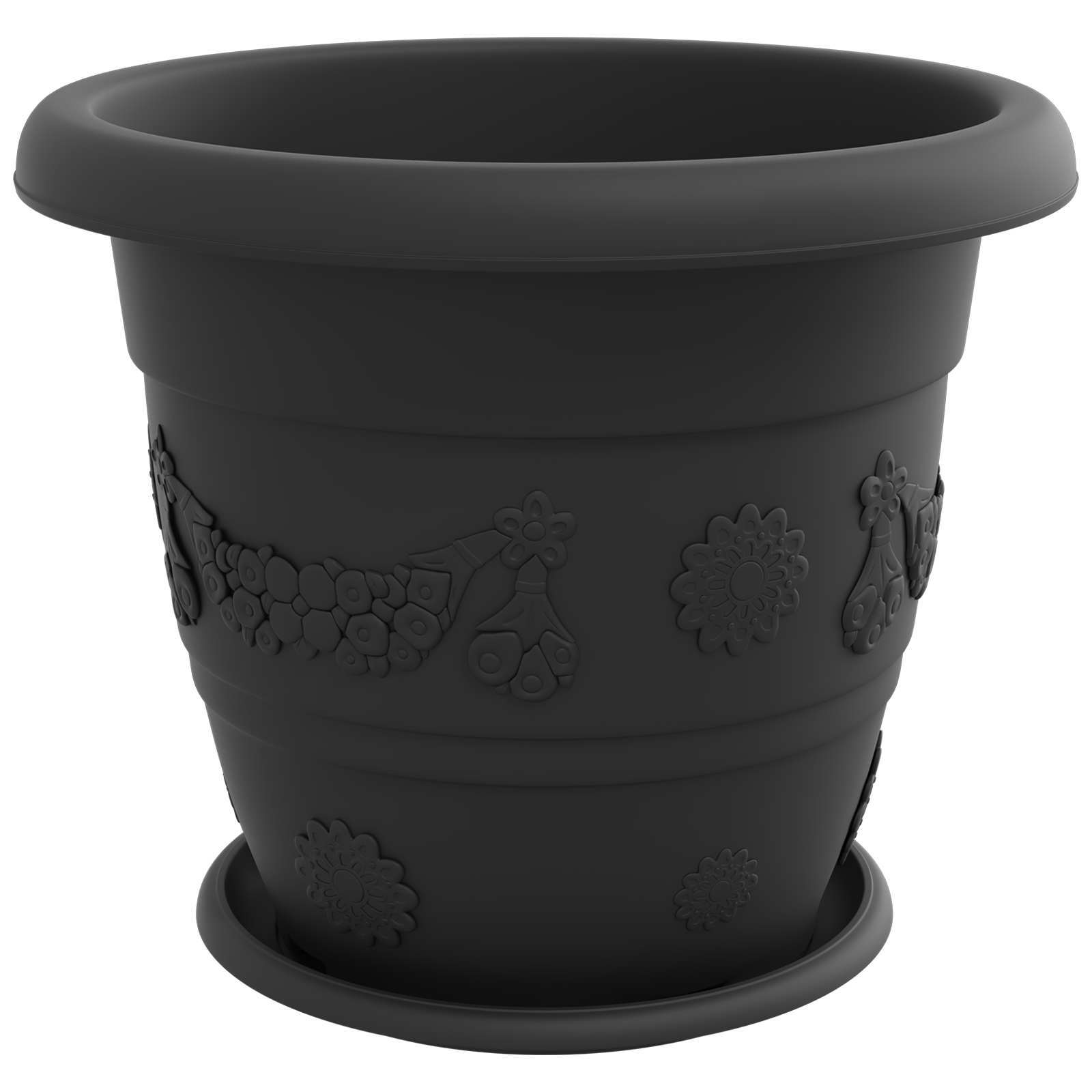 Vasi per Piante 6 pz Nero Ø 39 x 32 cm Plastica