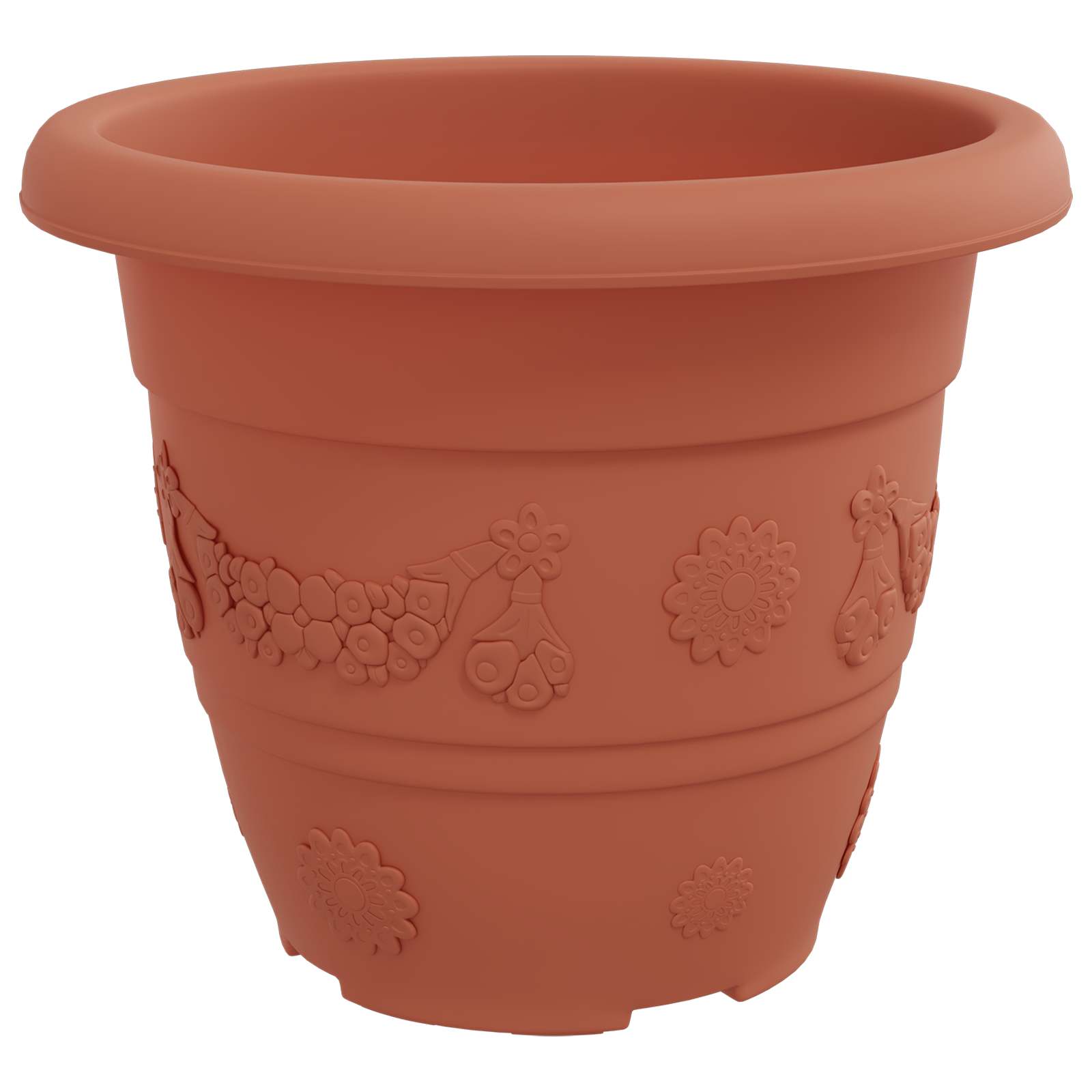 Vasi per Piante 24 pz Rosso Mattone Ø 22 x 18 cm Plastica