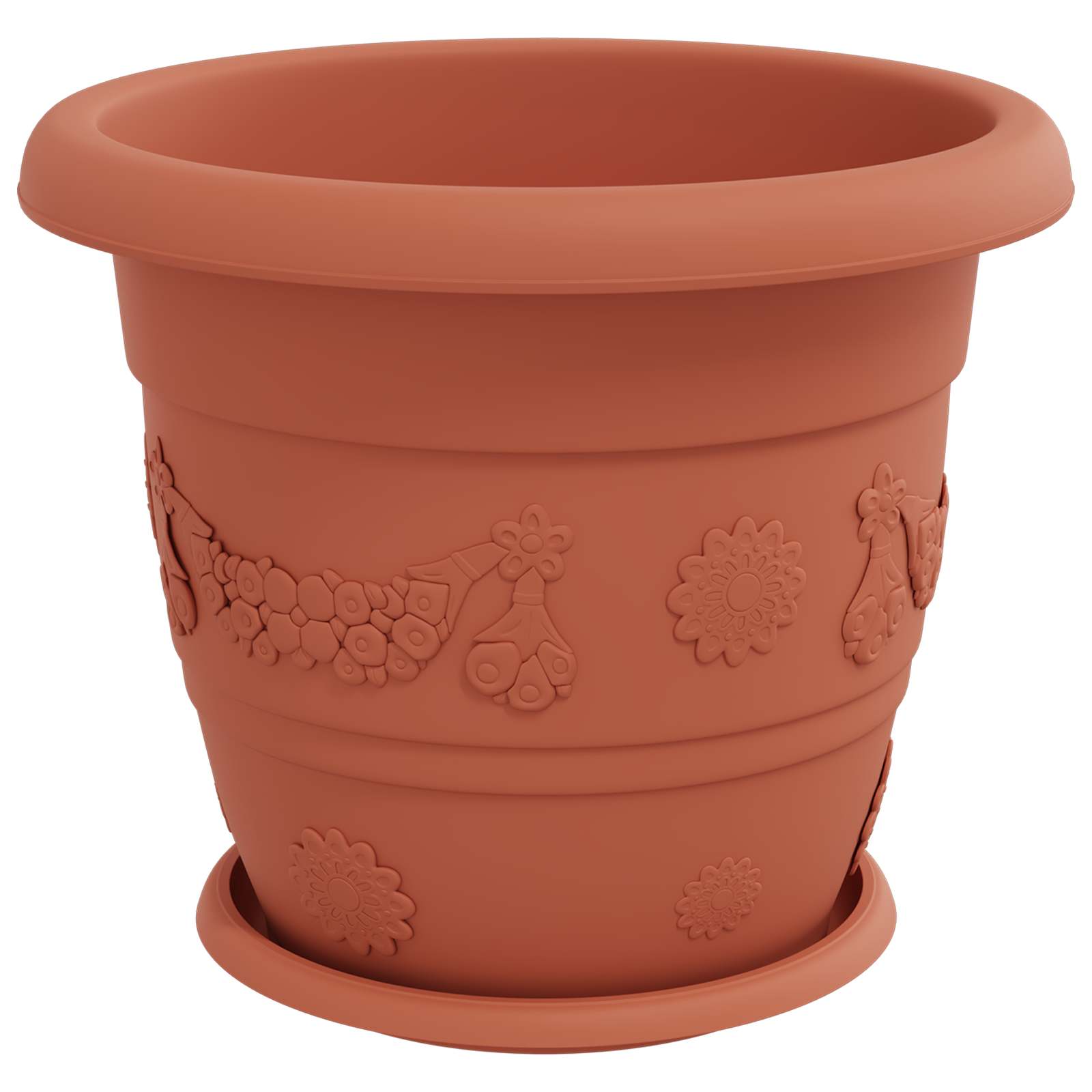 Vasi per Piante 24 pz Rosso Mattone Ø 34 x 28 cm Plastica