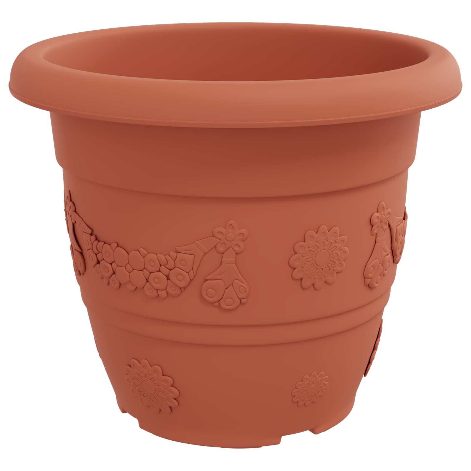Vasi per Piante 24 pz Rosso Mattone Ø 34 x 28 cm Plastica