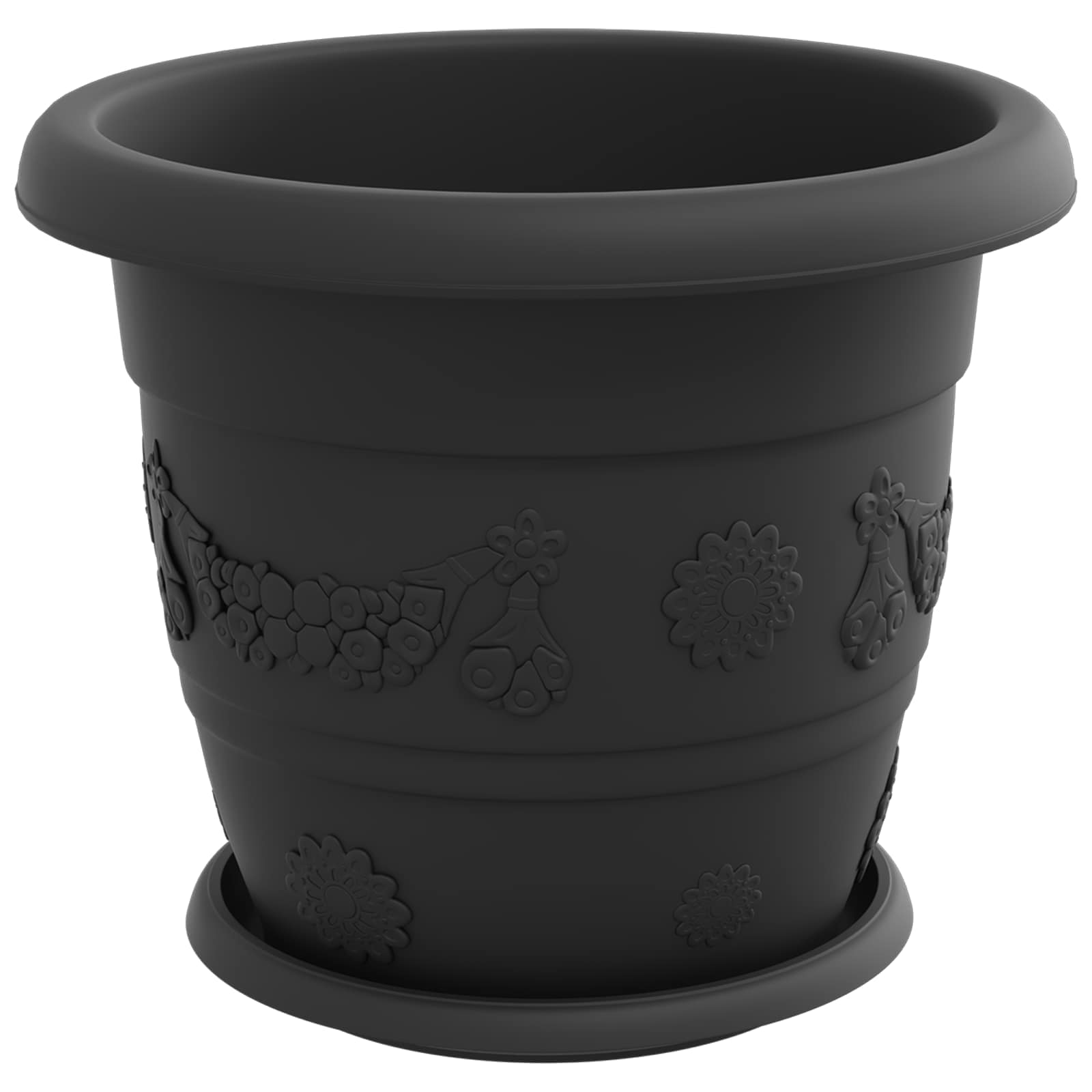 Vasi per Piante 24 pz Nero Ø 30 x 25 cm Plastica
