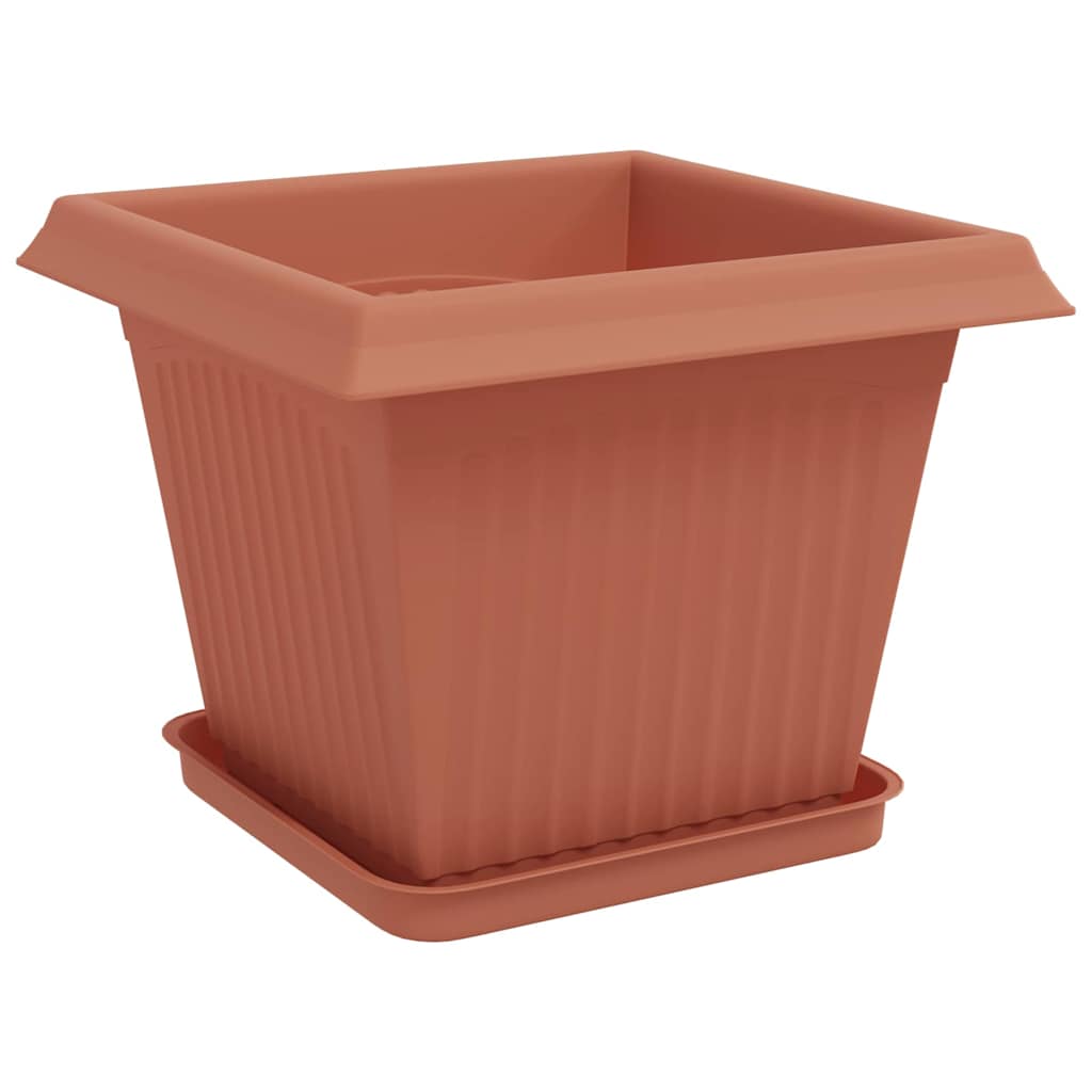 Vasi per Piante 6 pz Rosso Mattone Plastica