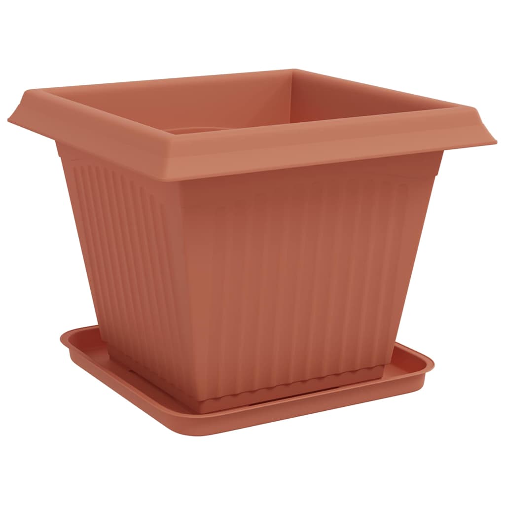 Vasi per Piante 6 pz Rosso Mattone Plastica