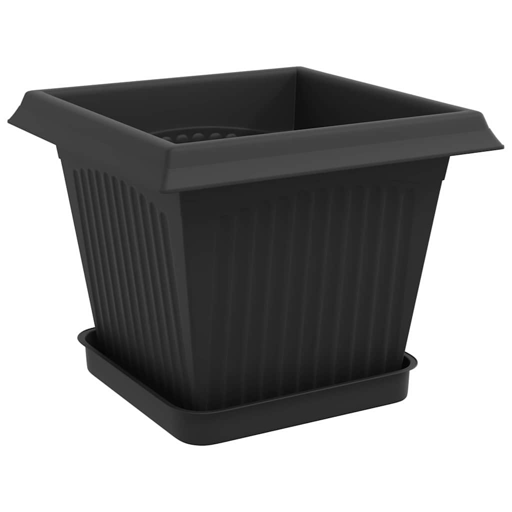 Vasi per Piante 6 pz Nero Plastica