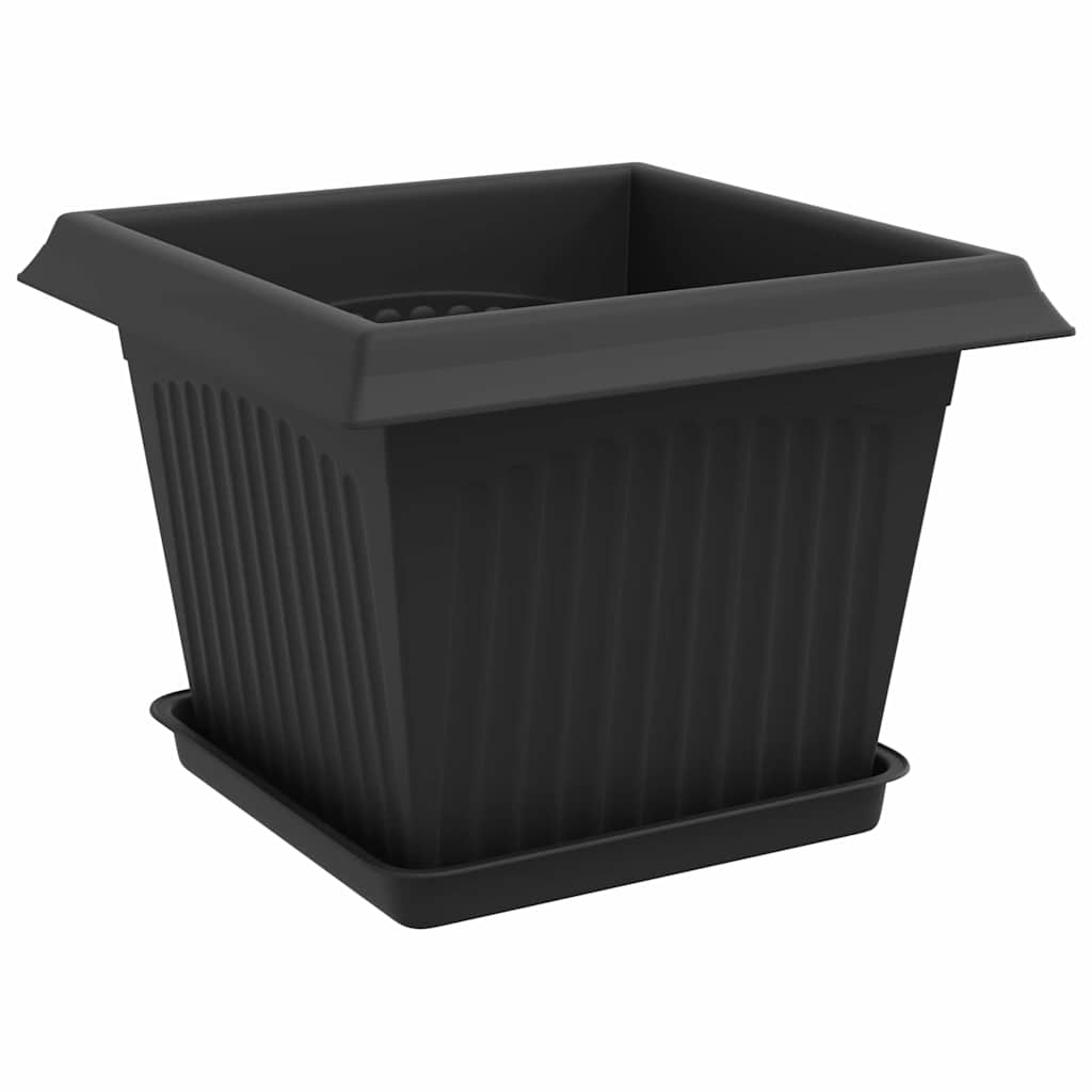 Vasi per Piante 6 pz Nero Plastica