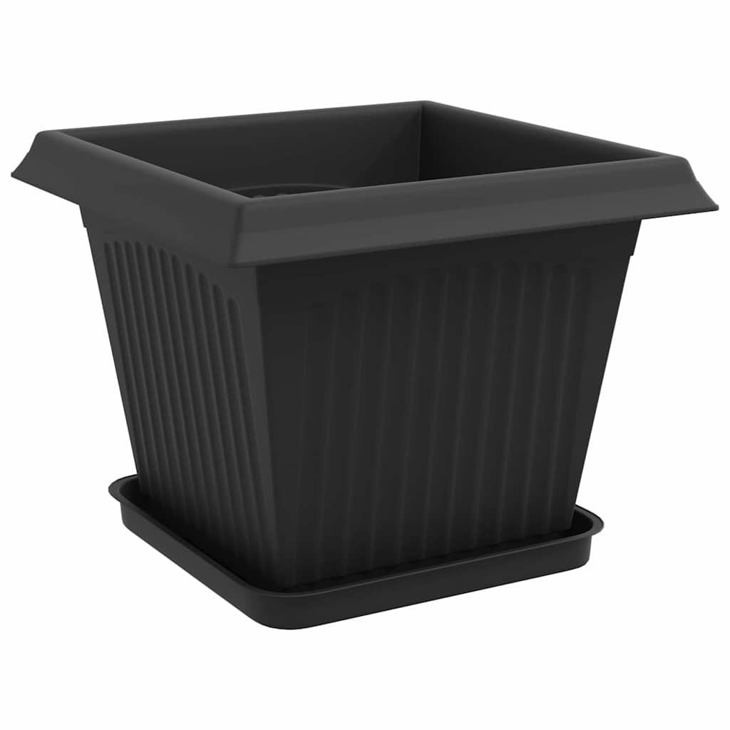 Vasi per Piante 6 pz Nero Plastica