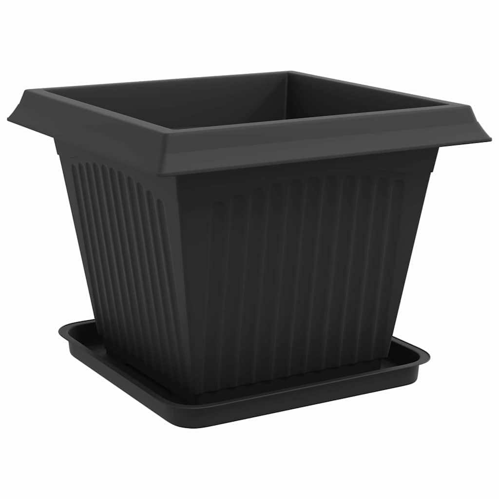 Vasi per Piante 6 pz Nero Plastica
