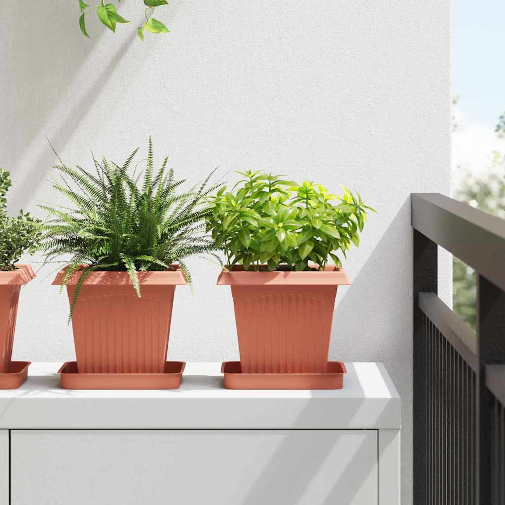Vasi per Piante 24 pz Rosso Mattone Plastica