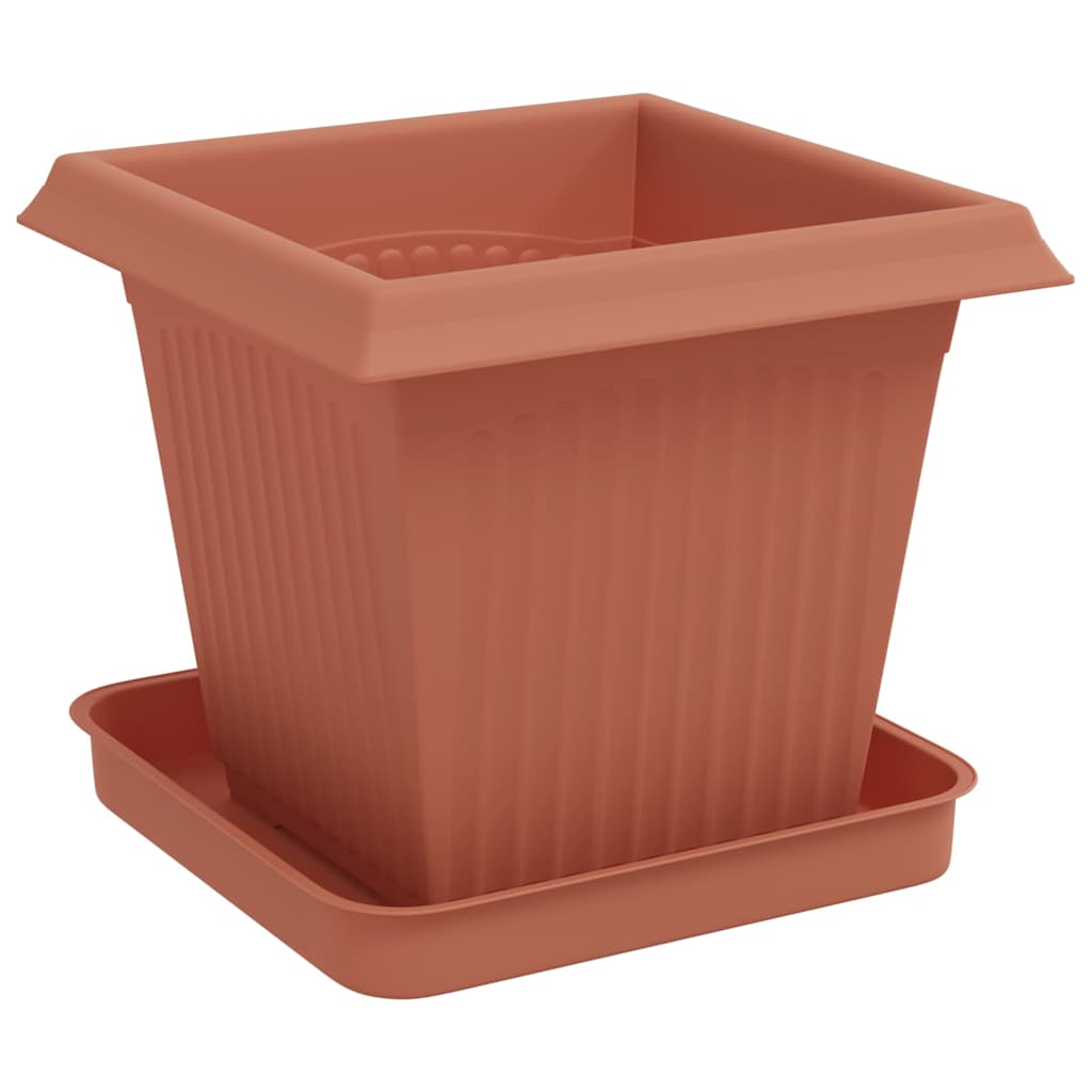 Vasi per Piante 24 pz Rosso Mattone Plastica