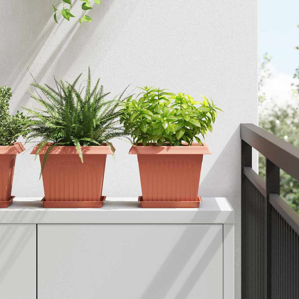 Vasi per Piante 24 pz Rosso Mattone Plastica